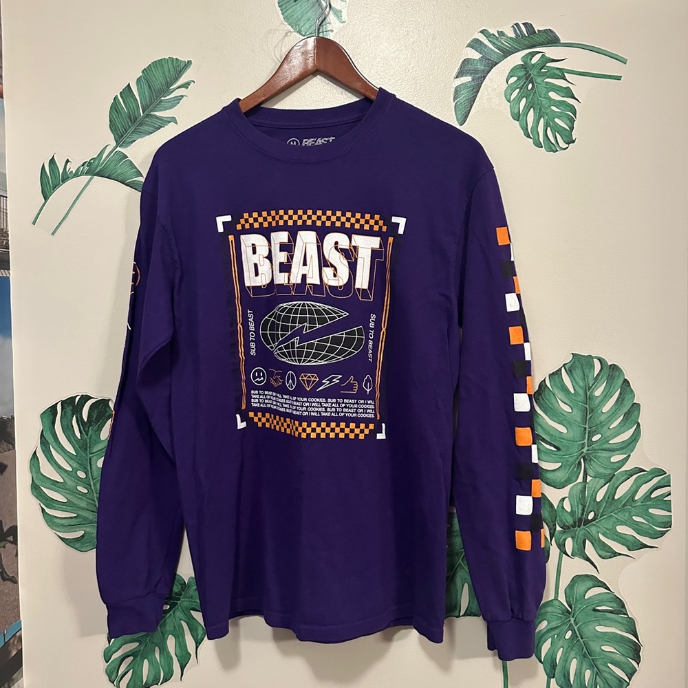 Mr Beast Merch Purple Long Sleeve Shirt
